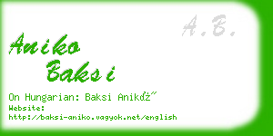 aniko baksi business card